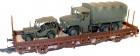 66495 Roco 2 axle Flat car loaded with 2 military vehicles of Austrian army